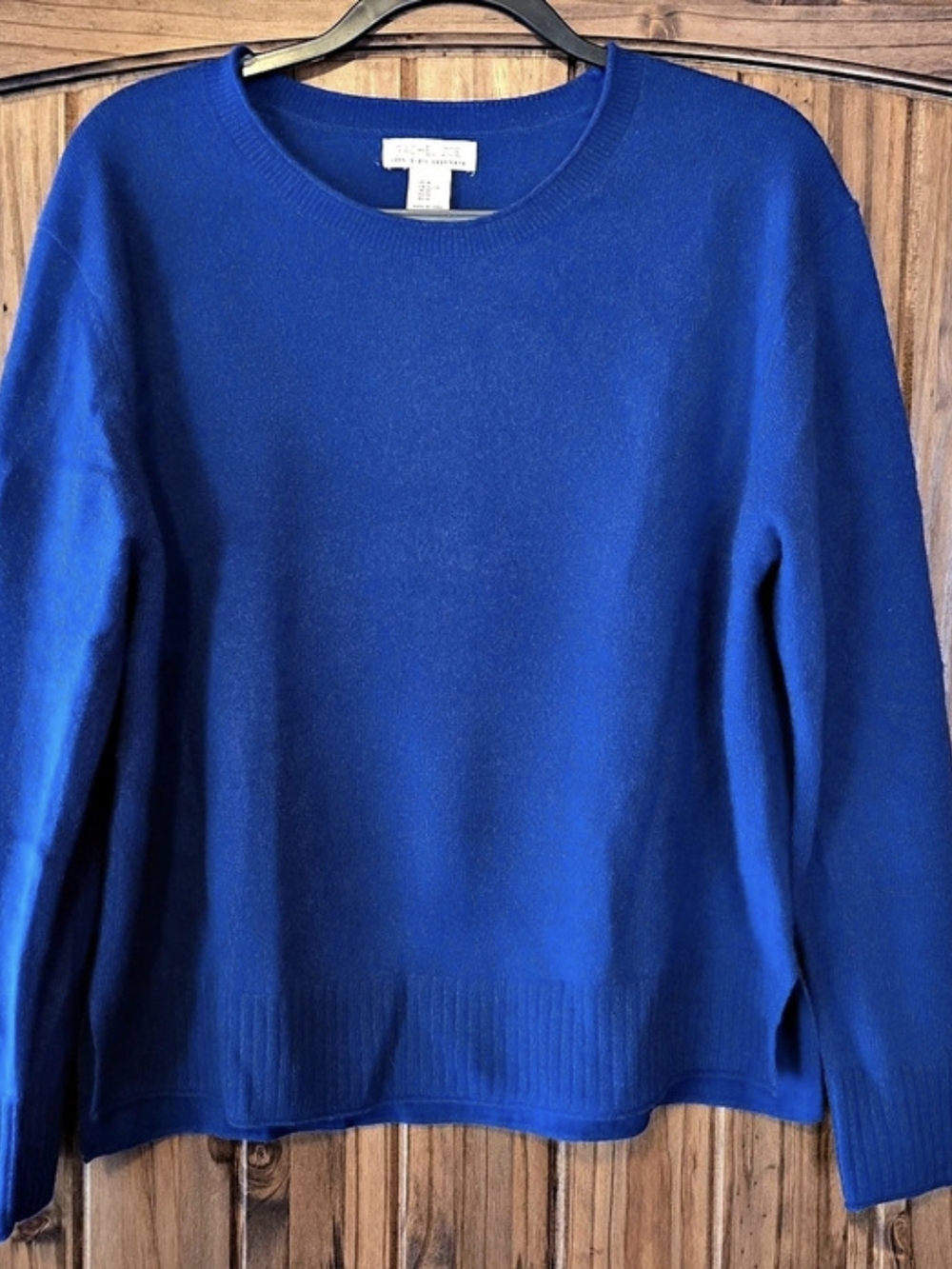 Rachel Zoe 100% 2-Ply Cashmere Crewneck Sweater Blue XL